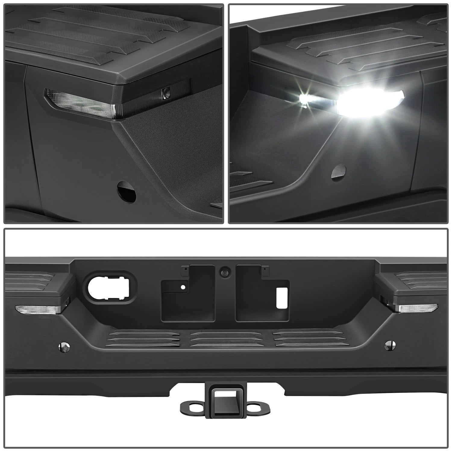 Rear Step Bumper for Toyota Tundra (2022–2026) w/ Sensor Holes & LED Lamp