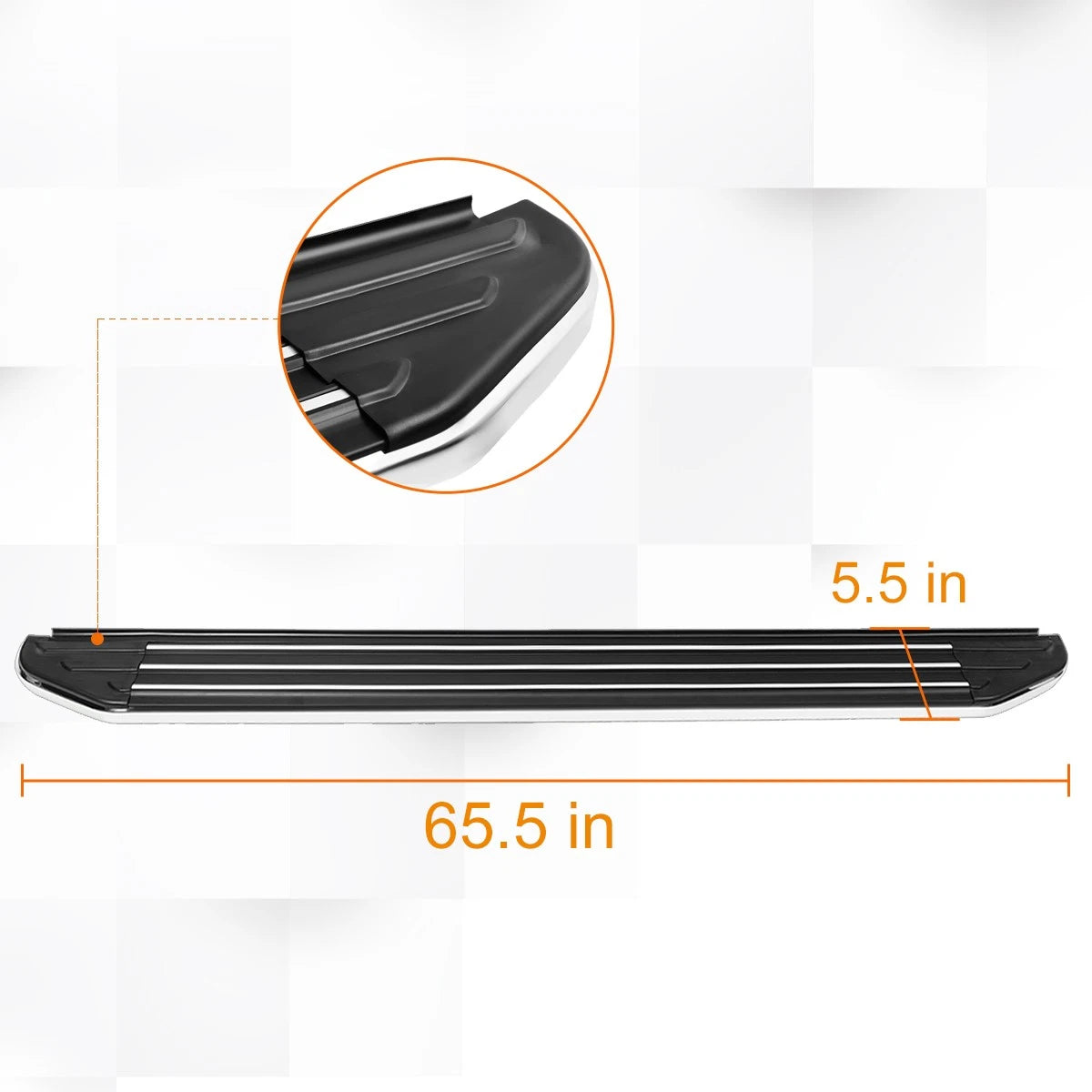 Set of 2 Oval 5" Side Step Nerf Bars for Dodge Ram Truck (2002–2009)