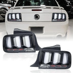 Pair LED Tail Lights for Ford Mustang (2005–2009) Signal Brake Lamp Black Clear