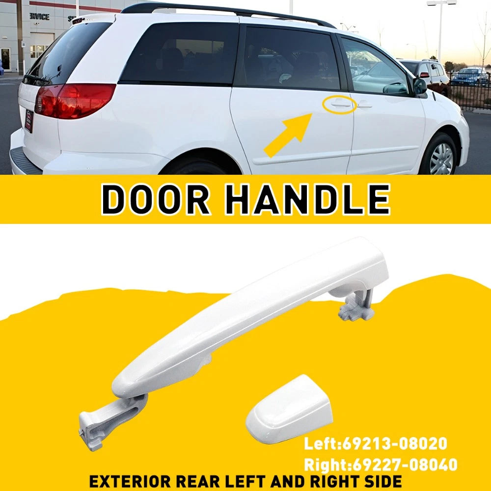 Rear White Exterior Door Handle for Toyota Sienna (2004–2010)