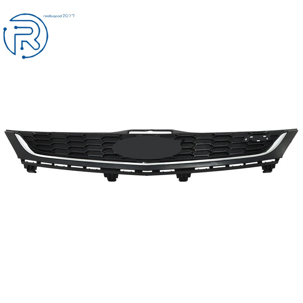Front Upper Grille for Chevy Sonic (2017-2020) Matte Black Honeycomb Chrome