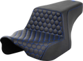 SADDLEMEN Step-Up Seat for FL (2023–2024) - Front Honeycomb, Blue Stitching