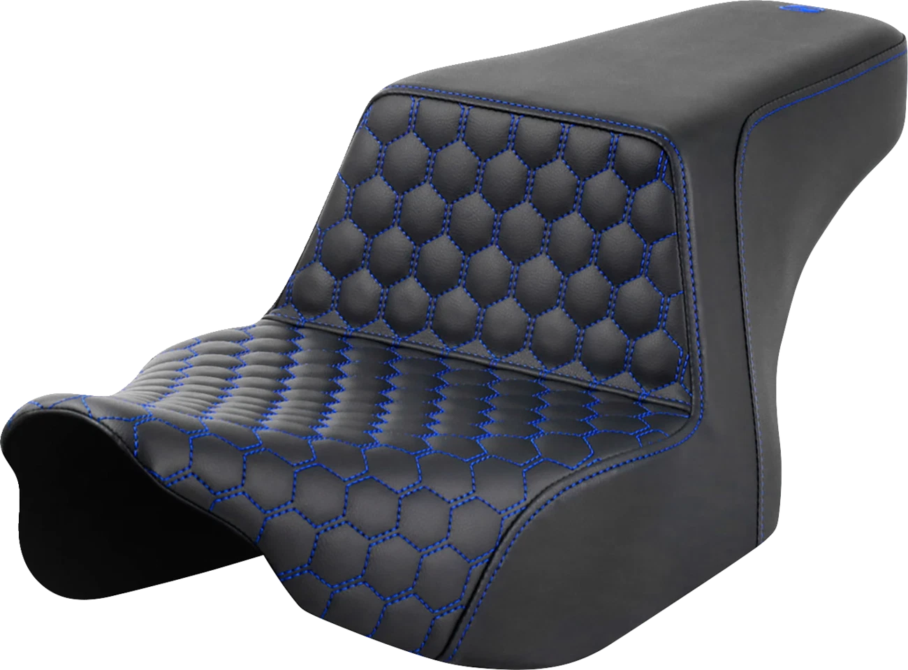 SADDLEMEN Step-Up Seat for FL (2023–2024) - Front Honeycomb, Blue Stitching
