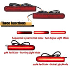 2X Red Lens Full LED Lower Bumper Reflector Lights for Toyota FJ Cruiser (2007–2014)