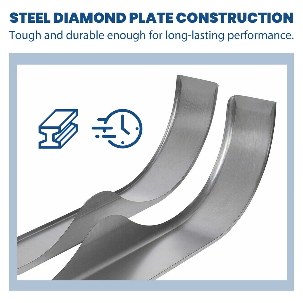 Set of 2 Heavy Duty Round Plate Tandem Axle Trailer Fenders 9"x66"x18"