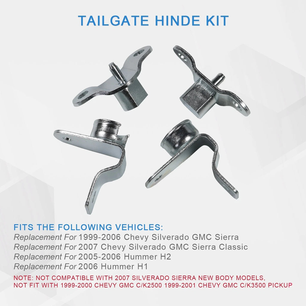 Set of 4 Tailgate Hinges for Chevy Silverado GMC Sierra (1999–2006)