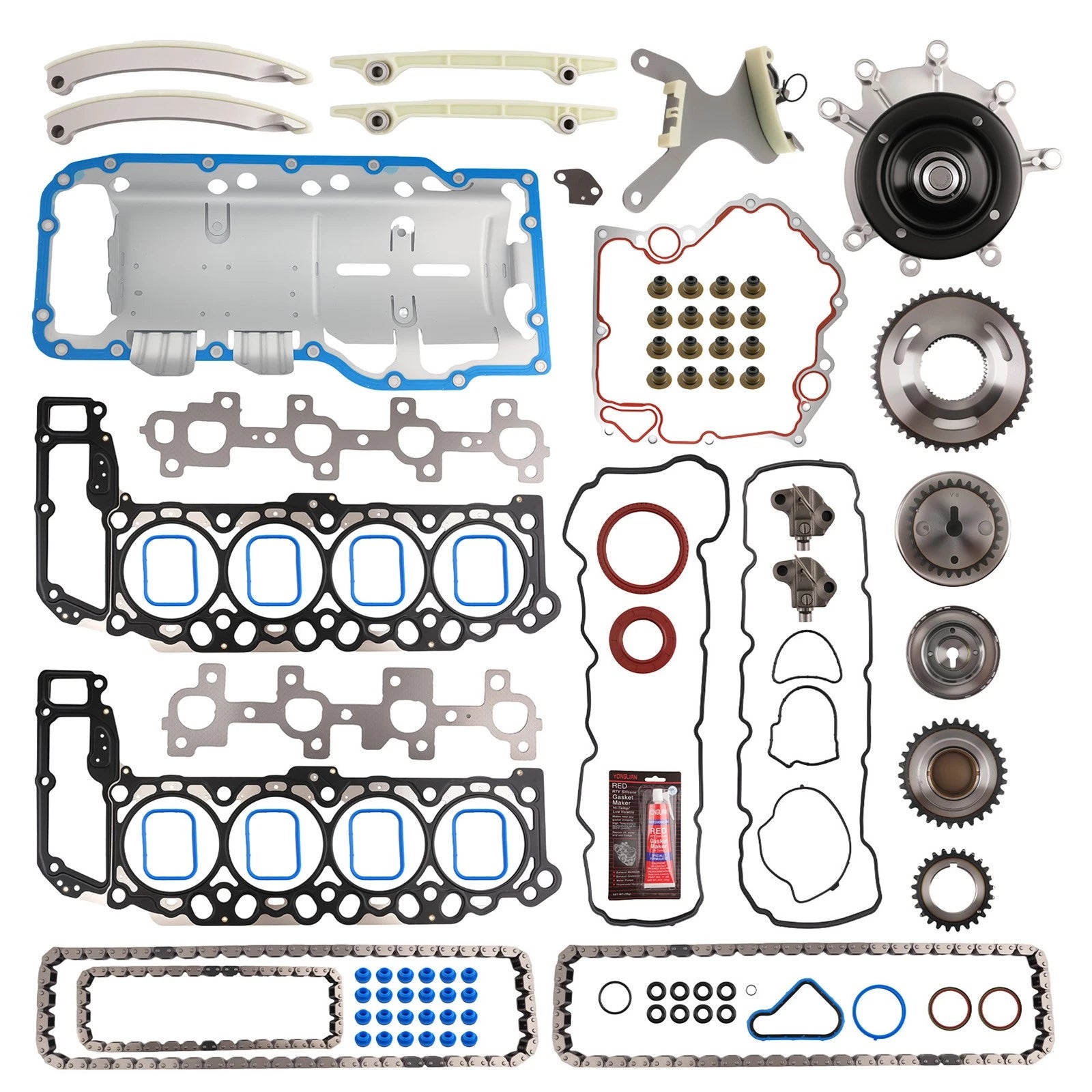 Timing Chains & Head Gasket Set w/ Water Pump for Jeep Commander/Grand Cherokee (2006–2010)