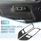 2X Side Door Handle Bowl Cover Trim for Ford Mustang (2015–2021) Black