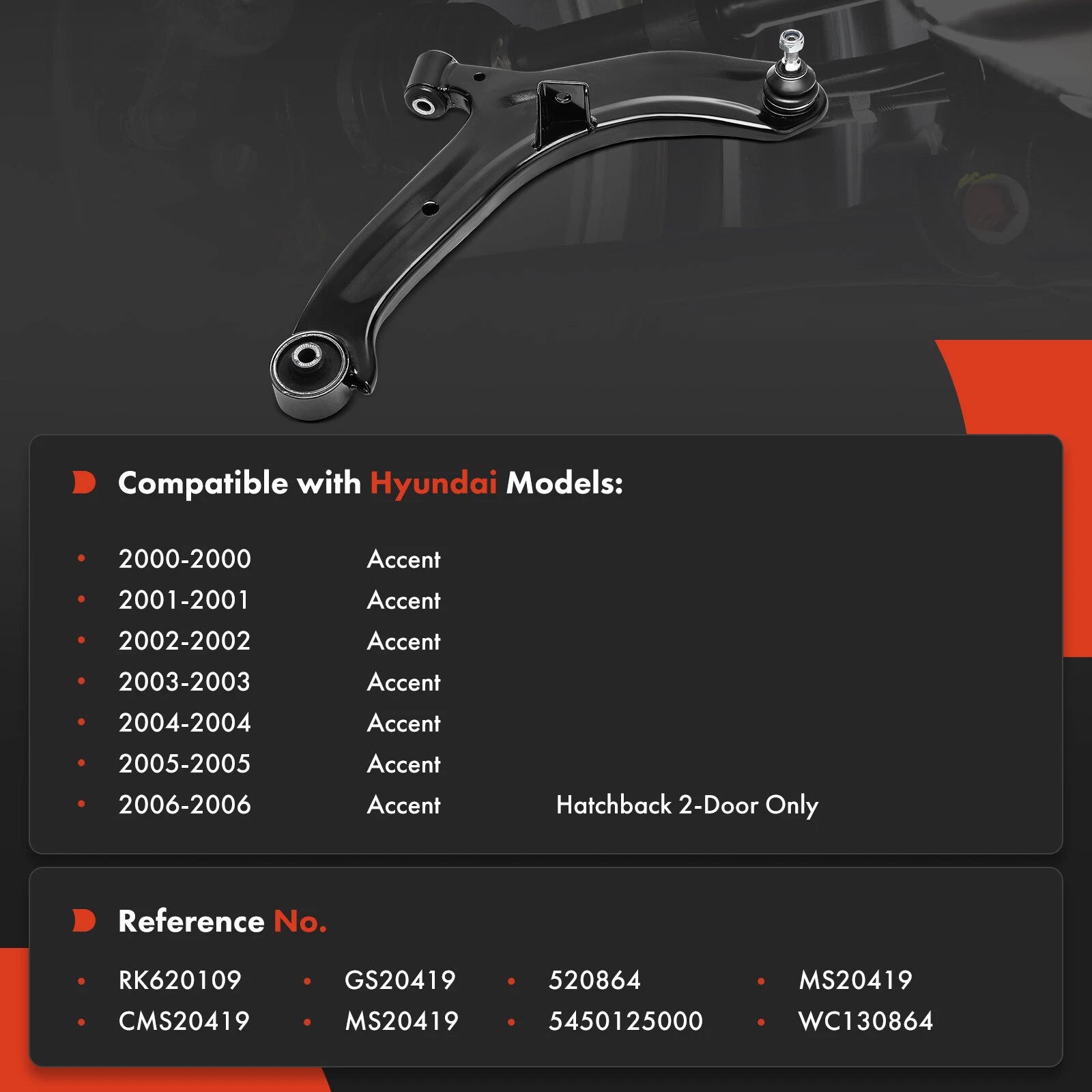 Front Right Lower Control Arm Ball Joint for Hyundai Accent (2000-2006)