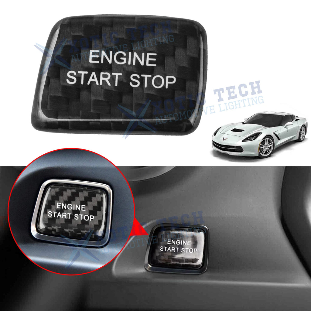 Carbon Fiber Start Stop Button Cover for Chevy Corvette (2014–2019)