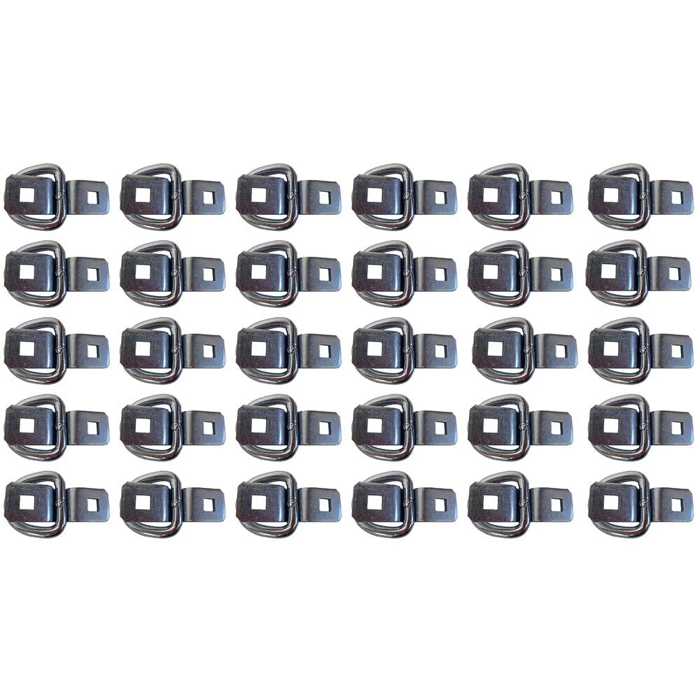 Set of 4 Bolt On D Ring Tie Down Straps for Flatbed Trailers (30 3/8")