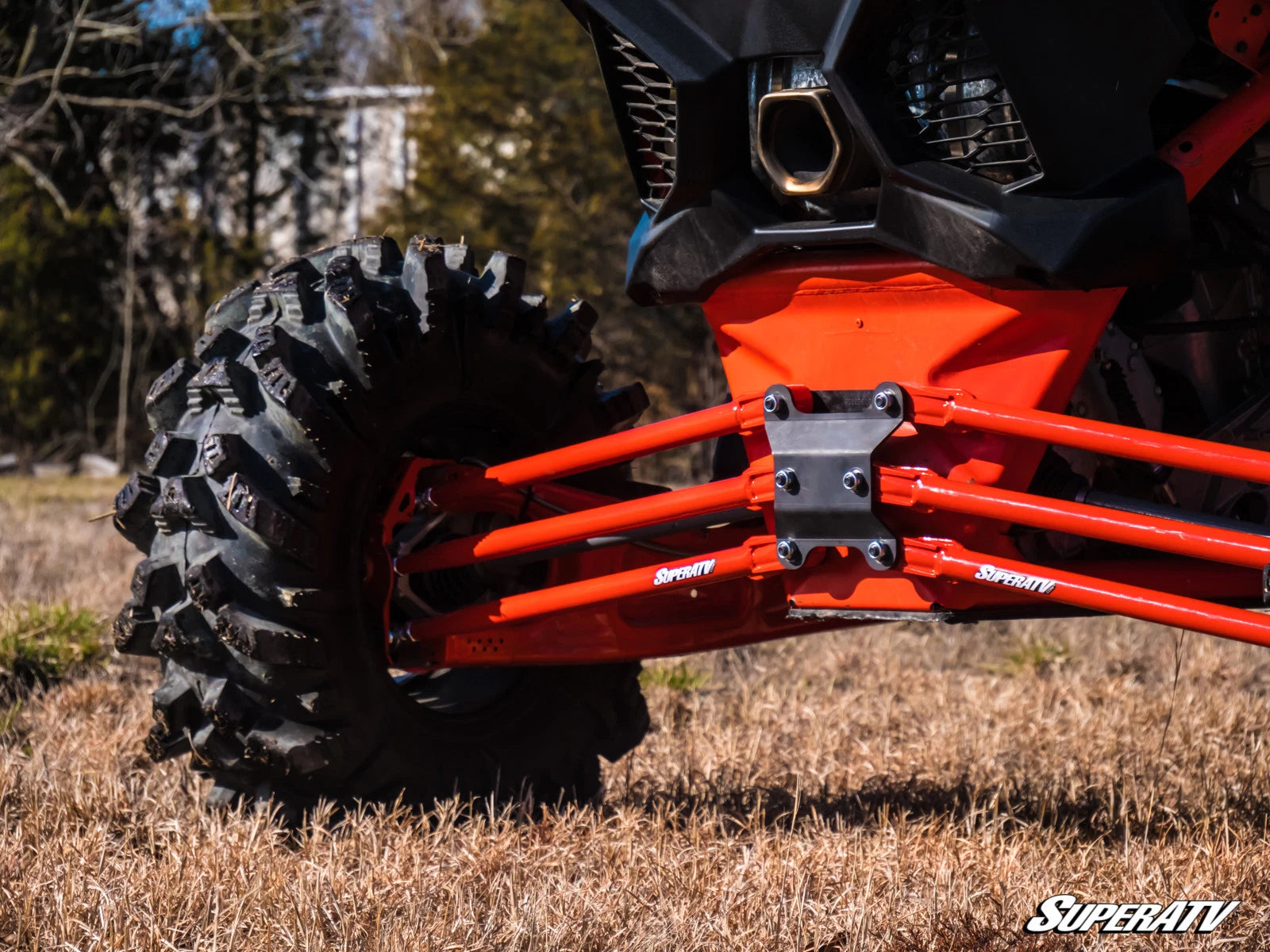 SuperATV Tubed Rear Radius Arms for Can-Am Maverick X3 (2017–2023) - Red