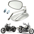 Pair Chrome Rearview Mirrors for Yamaha Kawasaki Honda Suzuki (10mm)