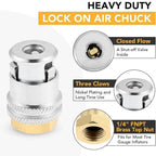 Tire Inflation Connector for Vehicle Maintenance Tool (Solid Brass)