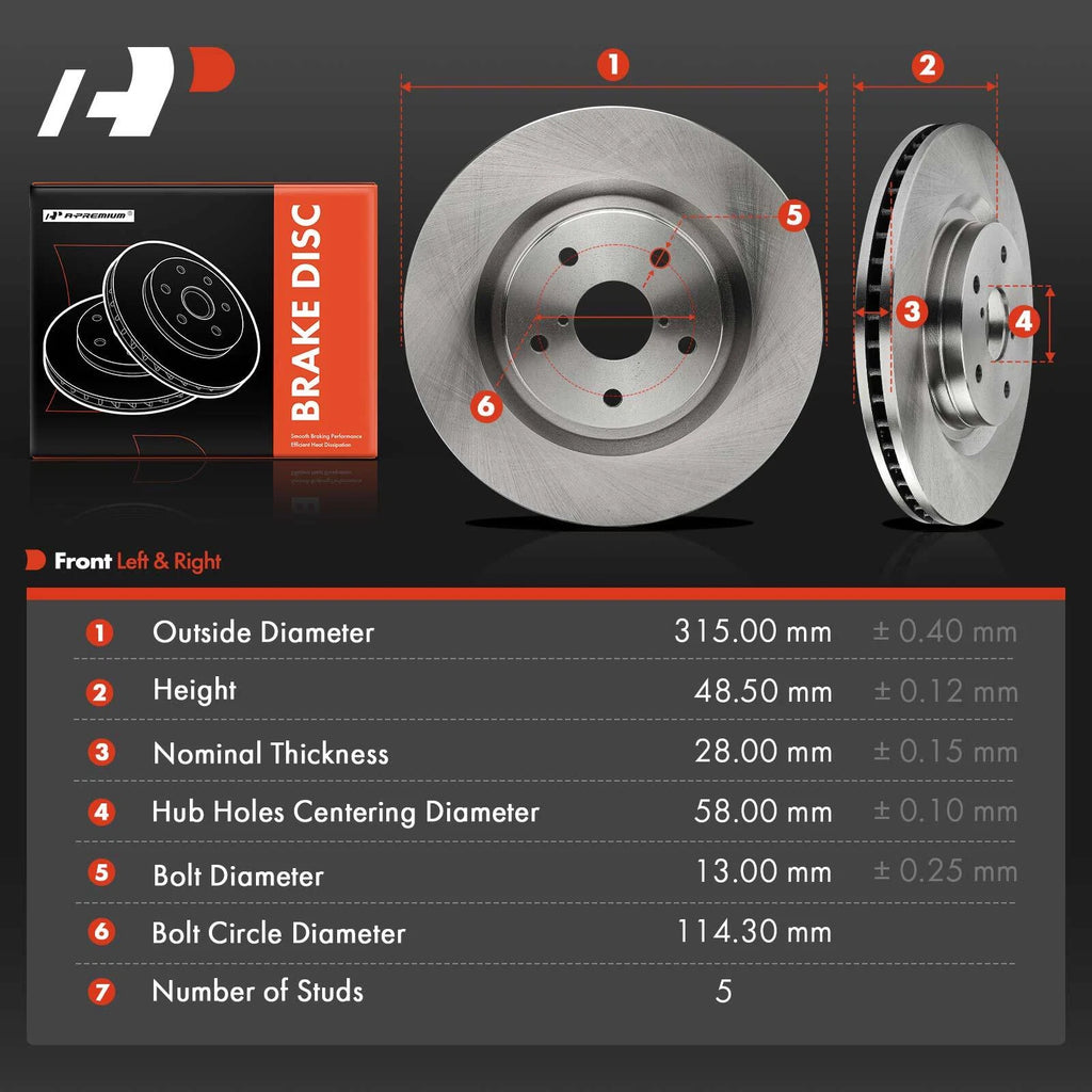 Front Disc Brake Rotors for Subaru Forester WRX (2019–2022)