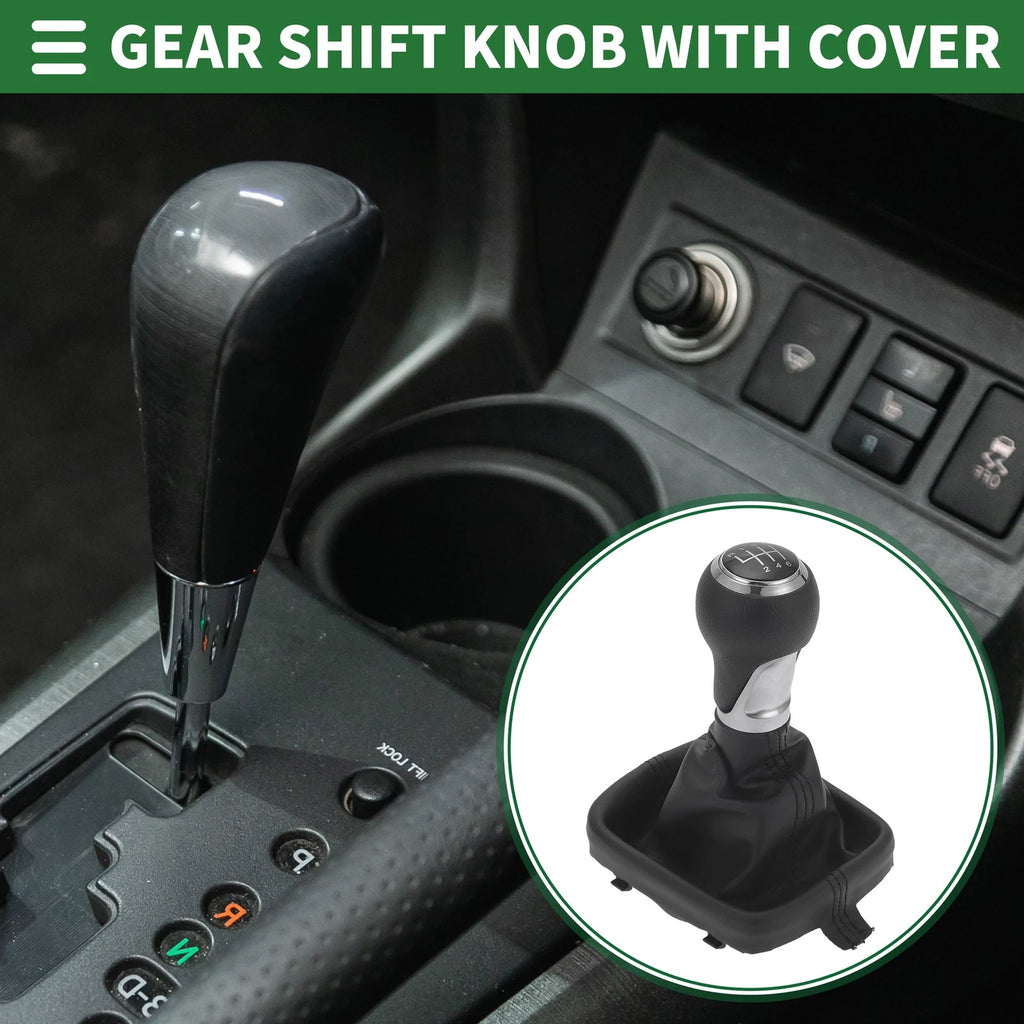 6 Speed Gear Shift Knob with Cover for Audi A3 8P (2003–2013) Chrome Black