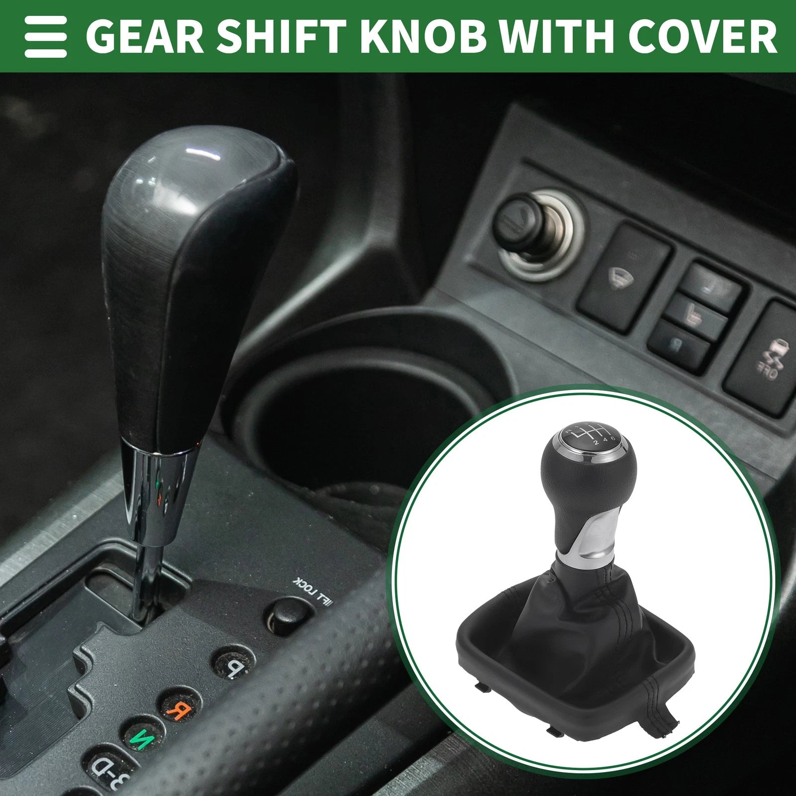 6 Speed Gear Shift Knob with Cover for Audi A3 8P (2003–2013) Chrome Black