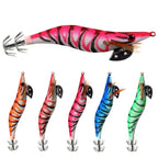 Squid Jig Fishing Lures Set of 4 with Bright Colors and Natural Movement