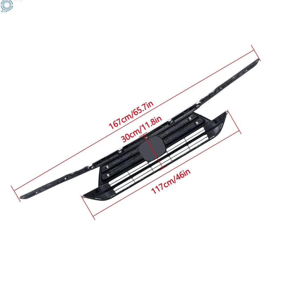 Front Bumper Upper Grille with Chrome Trim for Honda Odyssey (2021-2023)