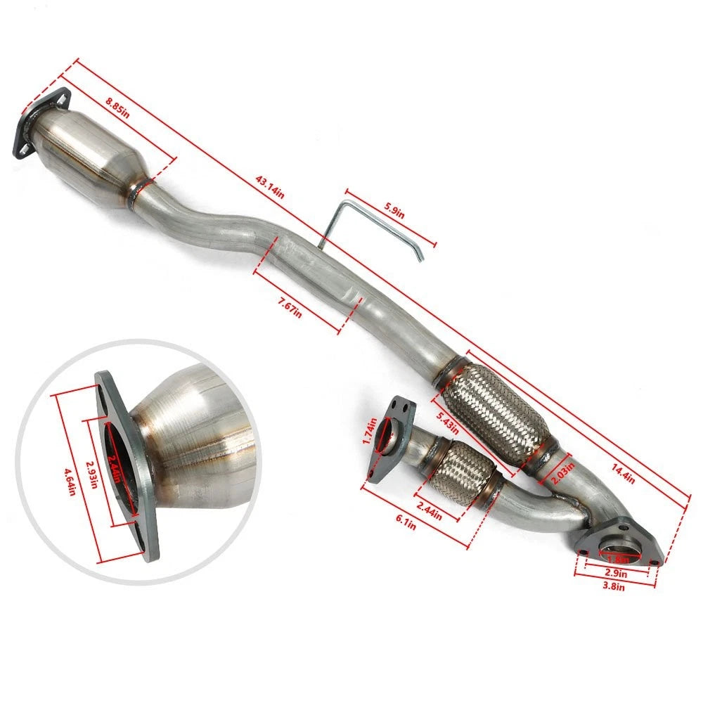 Rear Catalytic Converter Exhaust Flex Y-Pipe for Nissan Murano (2009–2014)