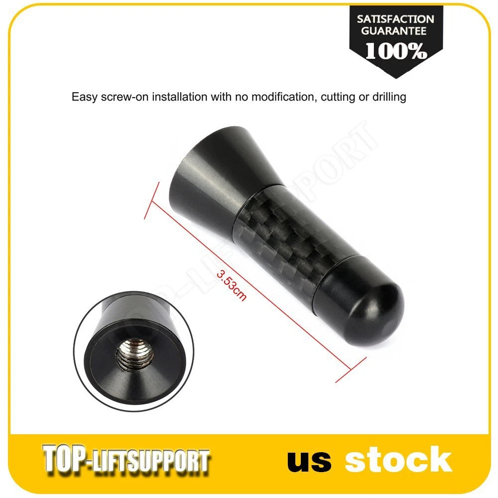 Stubby Black Carbon Fiber Radio Antenna for Car
