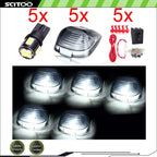 5PCS Smoke Lens Running Cab Marker Light with White LED for Ford