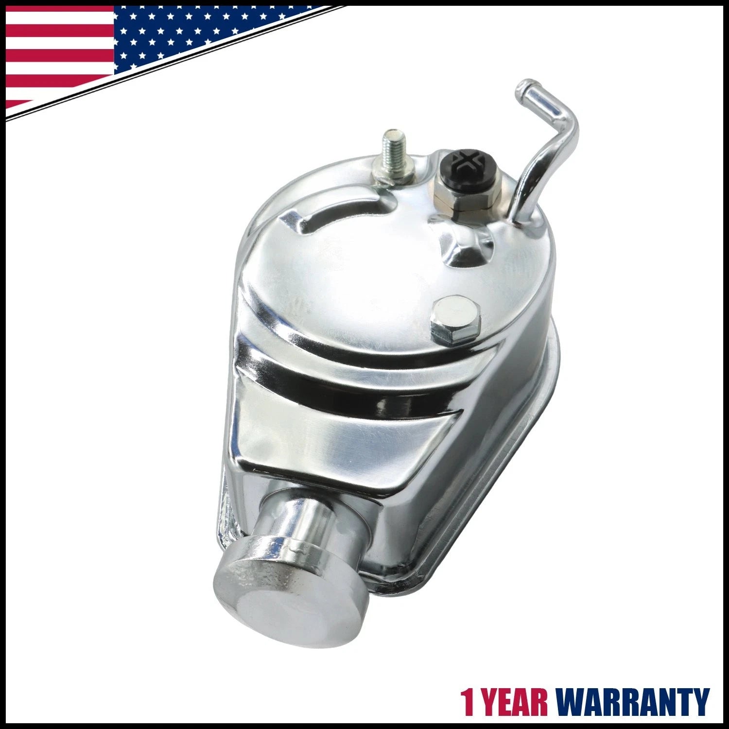 Power Steering Pump for Chevy SB BB 350 454 (Chrome, 5/8" Key Way)