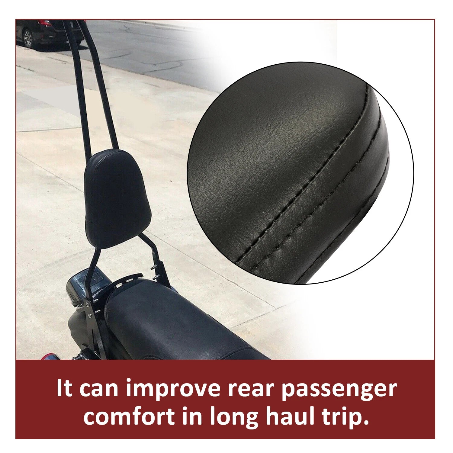 Black Passenger Backrest Sissy Bar for Harley Dyna Low Rider (2006–2017)