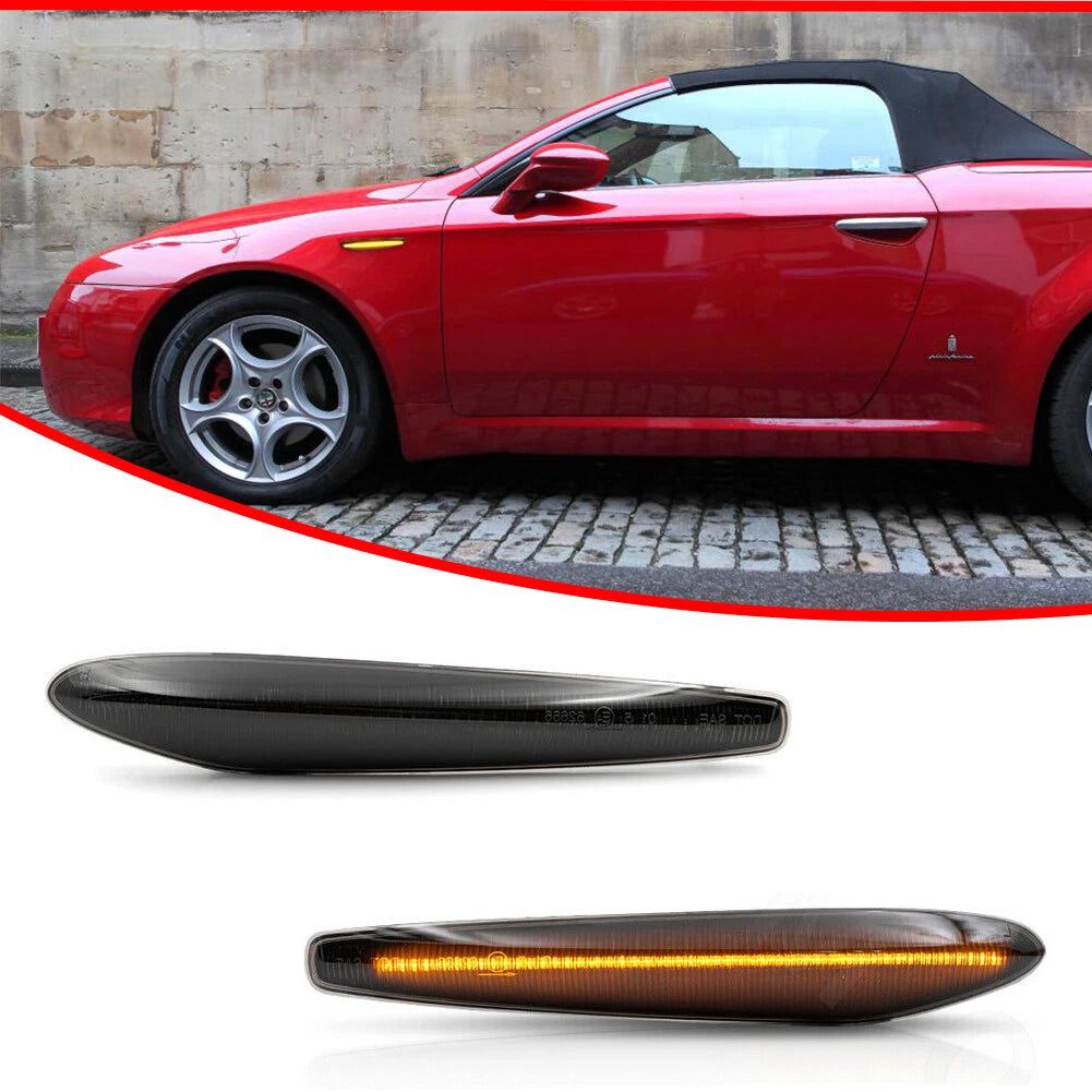 Sequential Smoked LED Fender Indicator Blinker Lamps for Alfa Romeo 159 (2005–2011)