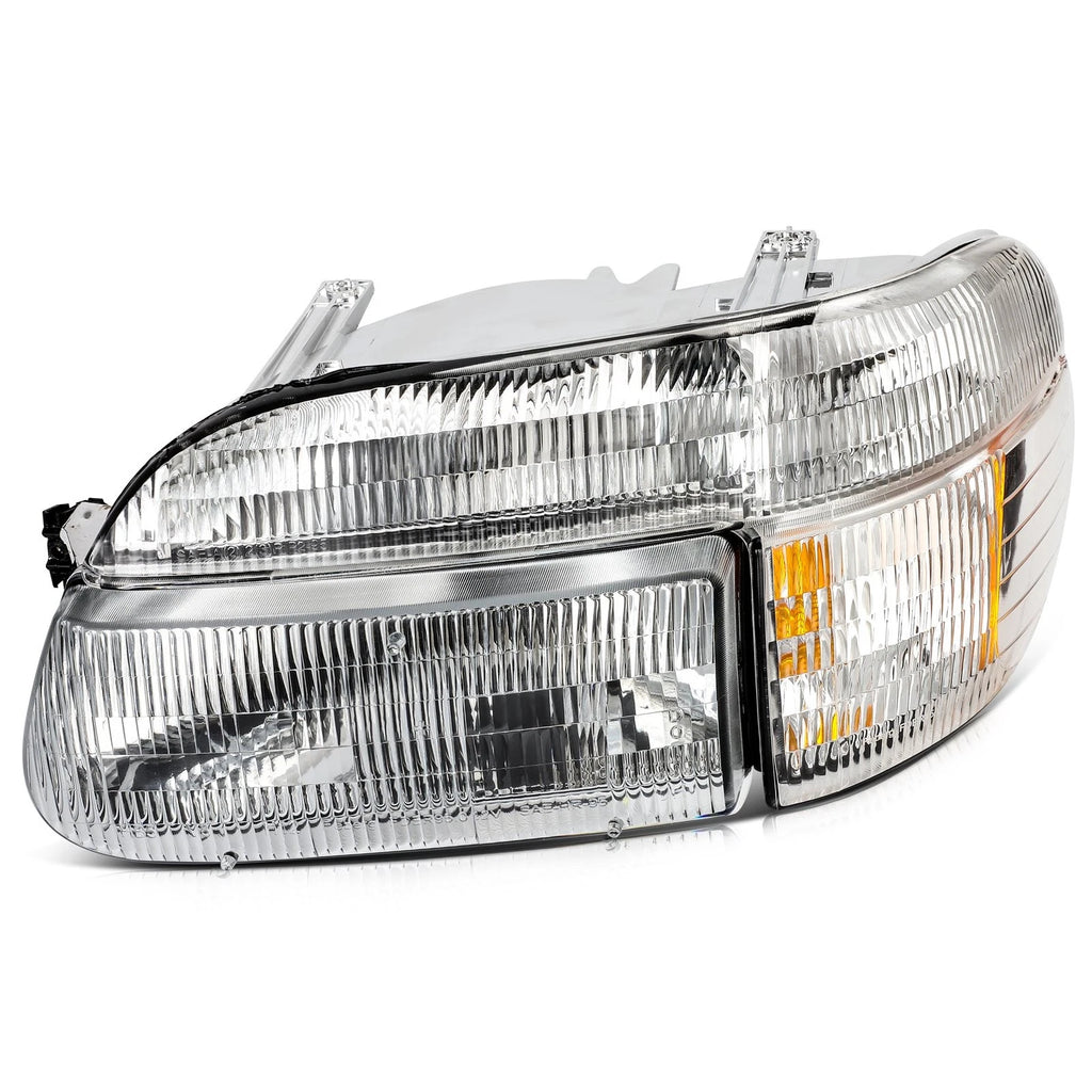 Chrome Housing Clear Lens Headlights Assembly Pair for Ford Explorer (1995–2001)