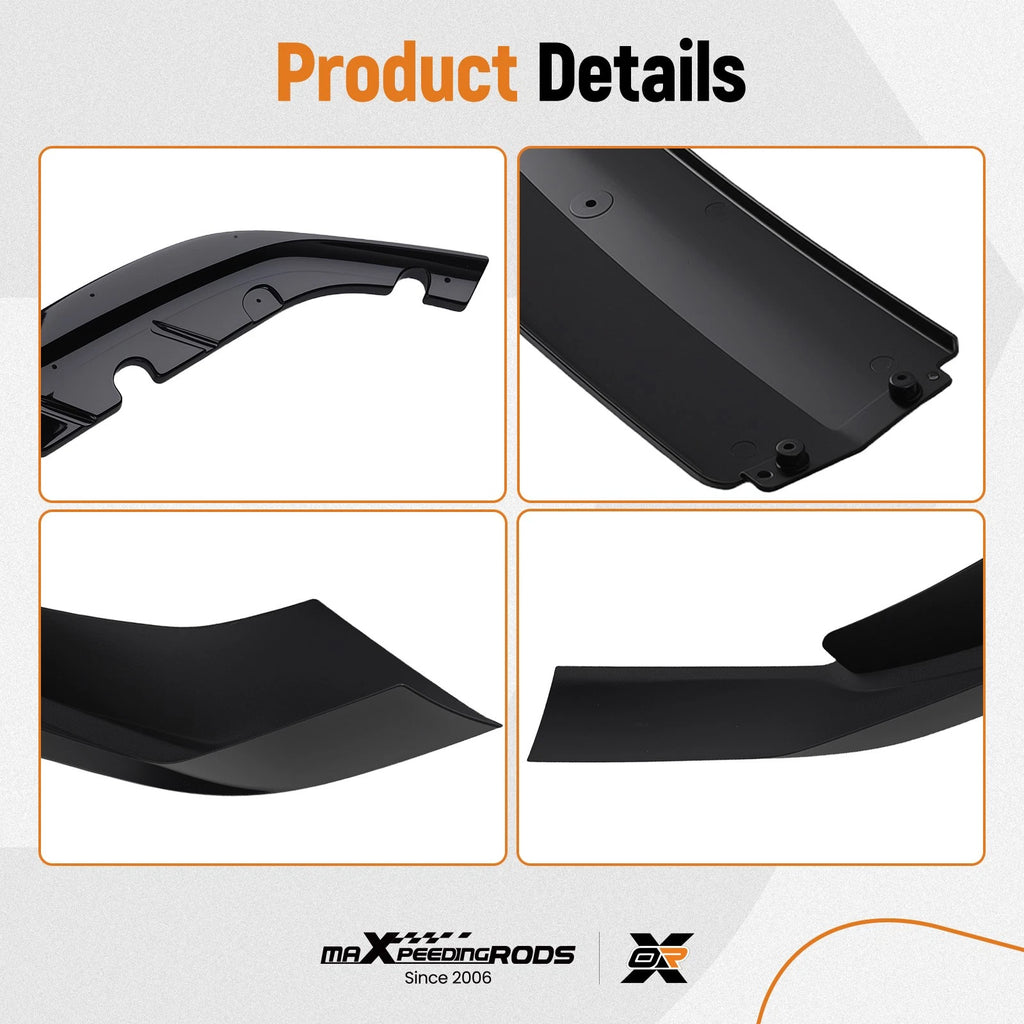 Front Bumper Lip Spoiler for BMW 5 Series G30 M Sport (2017–2020) Glossy Black