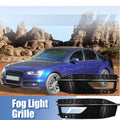 Pair Front Bumper Fog Light Grille Cover for Audi A4 S4 S-line (2013–2015)
