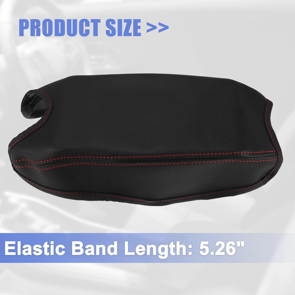 Microfiber Leather Armrest Cover Pad for Honda HR-V (2016–2021) Black/Red