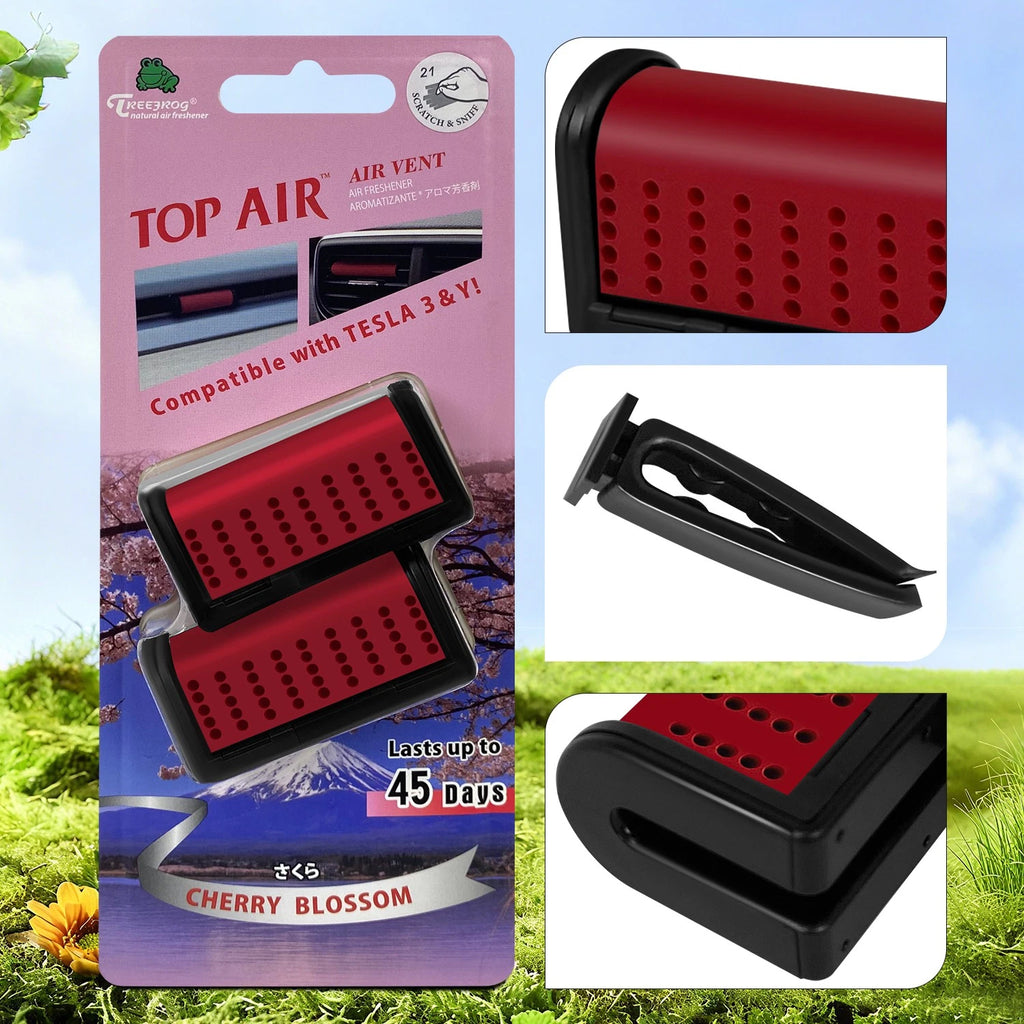 Set of 2 Clip-On Air Fresheners for Tesla Model 3 & Y (14g, Cherry Blossom)