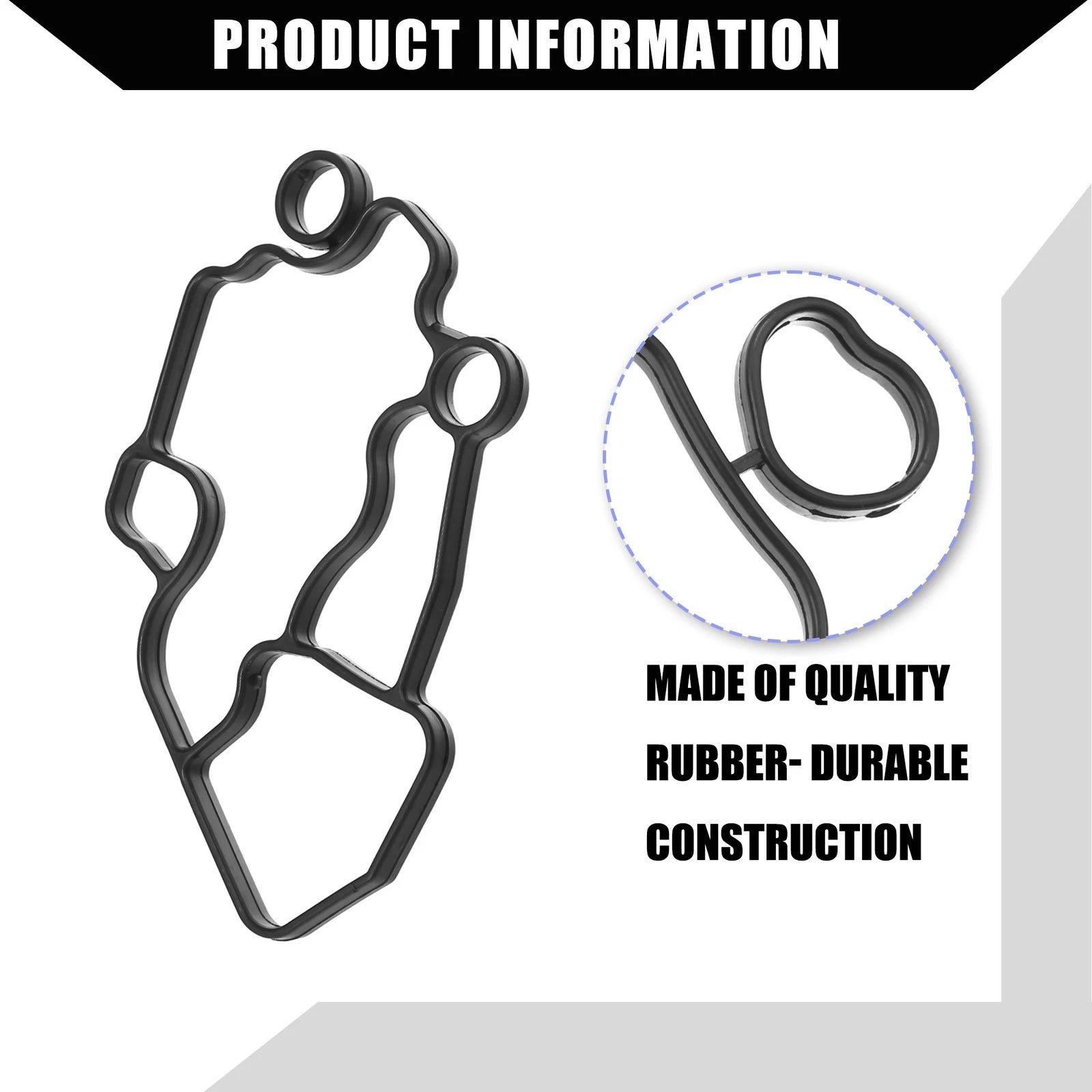 Set of 1 Oil Cooler Gasket for Audi A3 2.0L (2006–2008) 06D117070/06F115441 Rubber