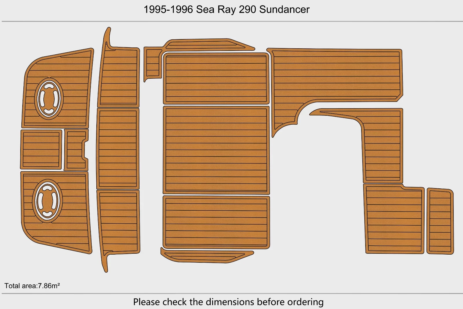 EVA Foam Teak Deck Flooring Mat for Sea Ray 290 Sundancer (1995)