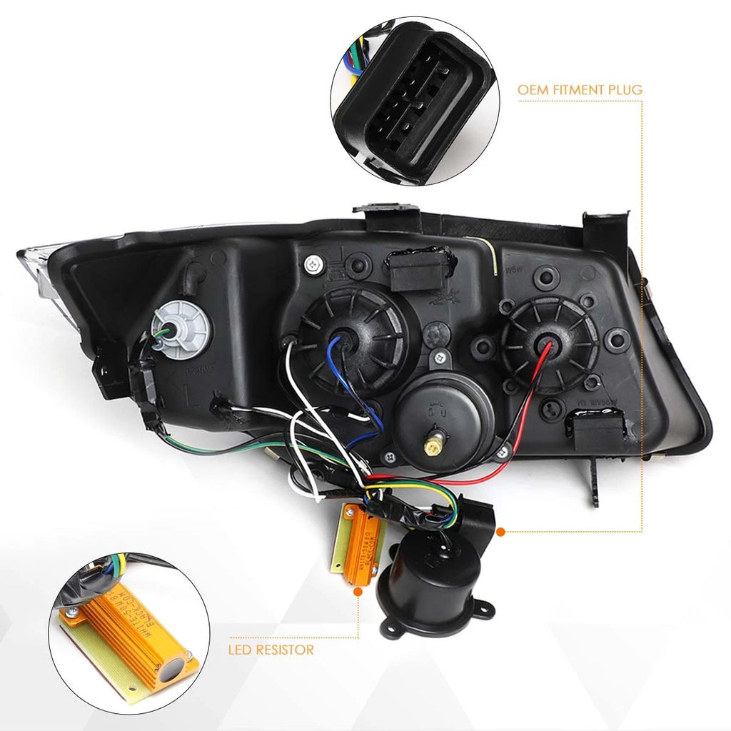 LED 3D Crystal U-Halo Projector Headlight for BMW E90 3-Series (2005–2008)