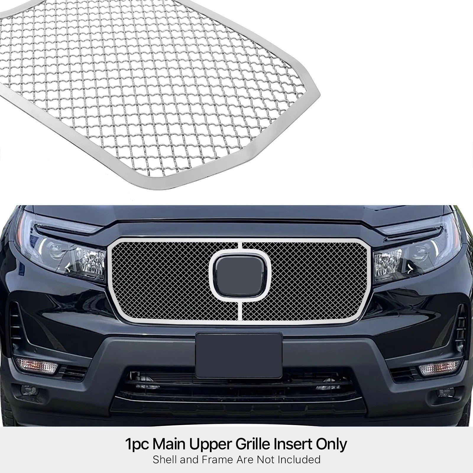 Stainless Chrome Mesh Grille Insert for Honda Ridgeline (2021-2023)