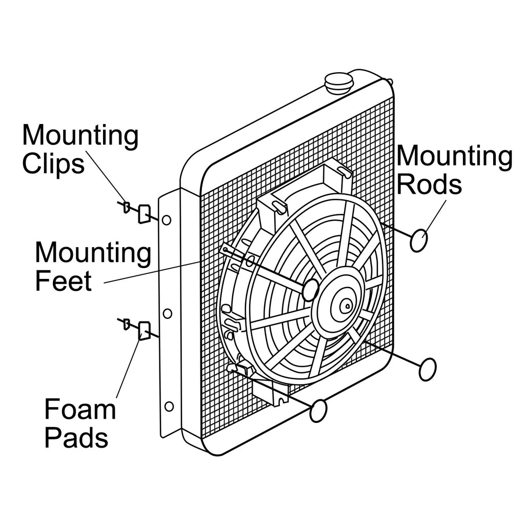 6" Electric Radiator Cooling Fan with Thermostat Kit for Universal Fit (12V)