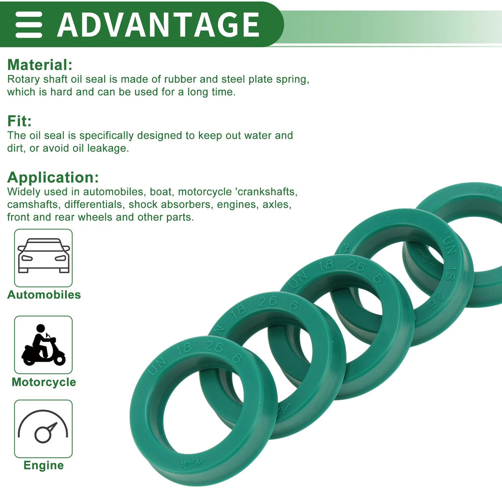 Set of 5 Oil Seal Ring 18x26x6mm for [Make Model] ([YYYY–YYYY])