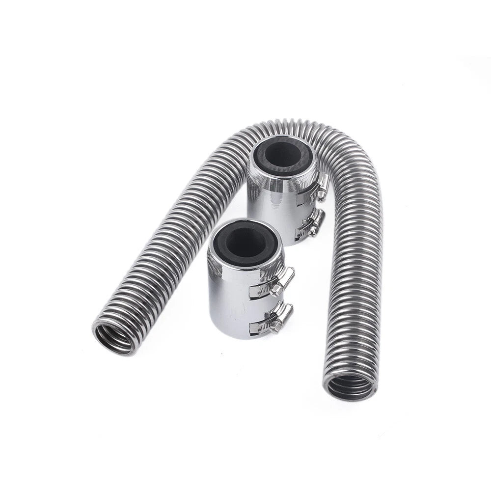 24" Stainless Steel Radiator Flexible Coolant Water Hose Kit - Universal