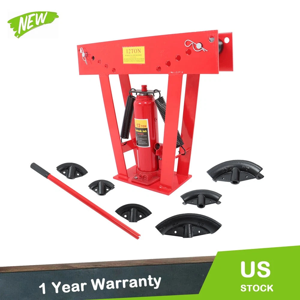 12 Ton Manual Hydraulic Pipe Bender for Exhaust Tube with 6 Dies