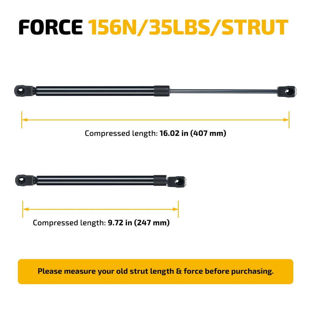 Set of 2 Gas Struts for Cabinet Lid Door Toolbox (16 Inch)
