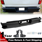 Black Rear Bumper with Corner Steps for Chevy Silverado GMC Sierra 1500 (2014–2018)