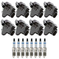 Set of 8 Ignition Coils & Spark Plugs for Silverado 2500 3500 V8 (2007–2014)