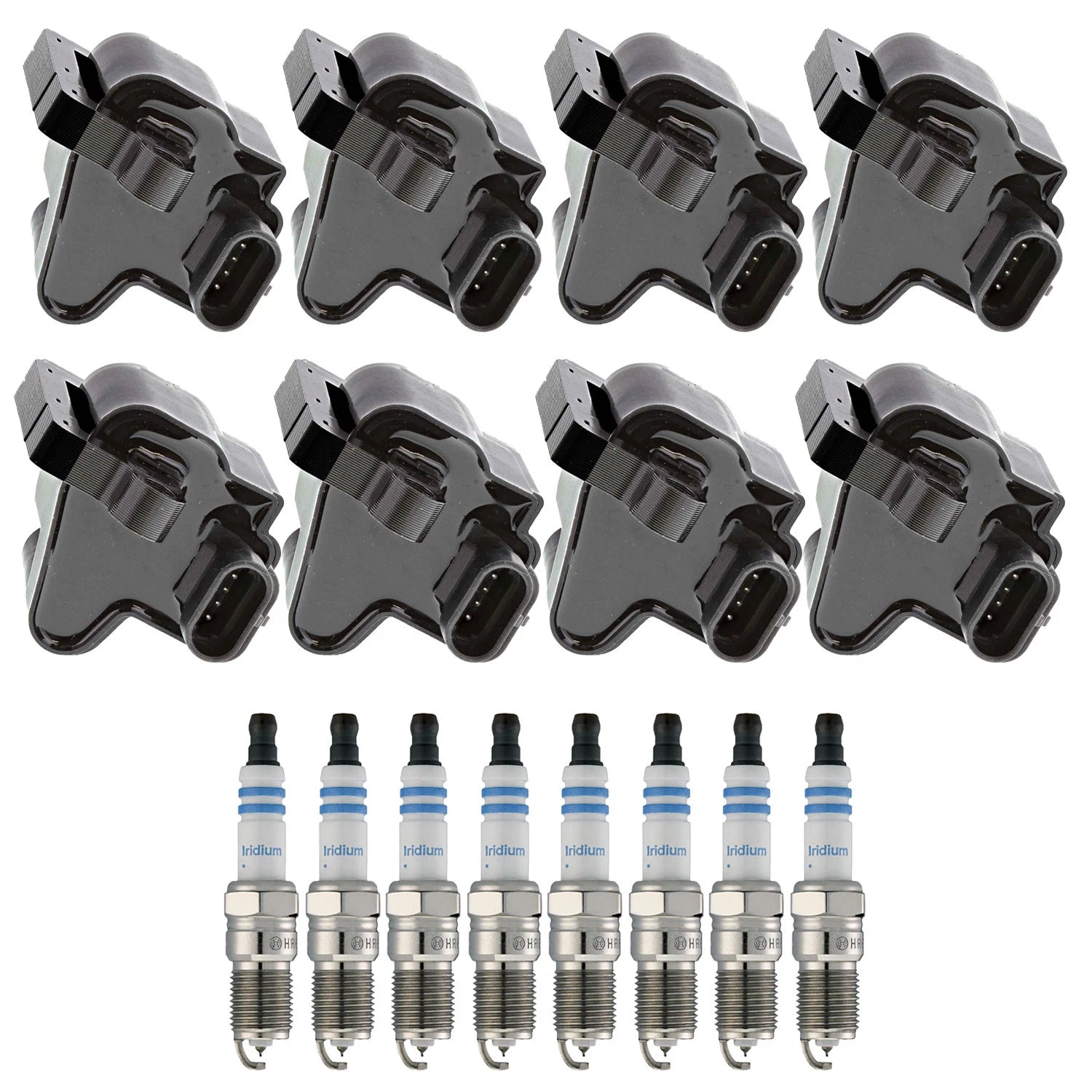 Set of 8 Ignition Coils & Spark Plugs for Silverado 2500 3500 V8 (2007–2014)