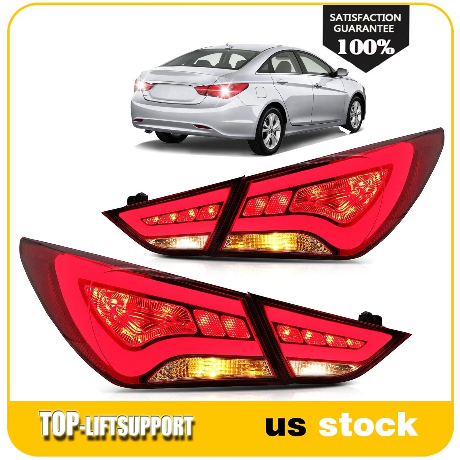 Set of 2 Full LED Tail Lights Assembly for Hyundai Sonata (2011–2014)