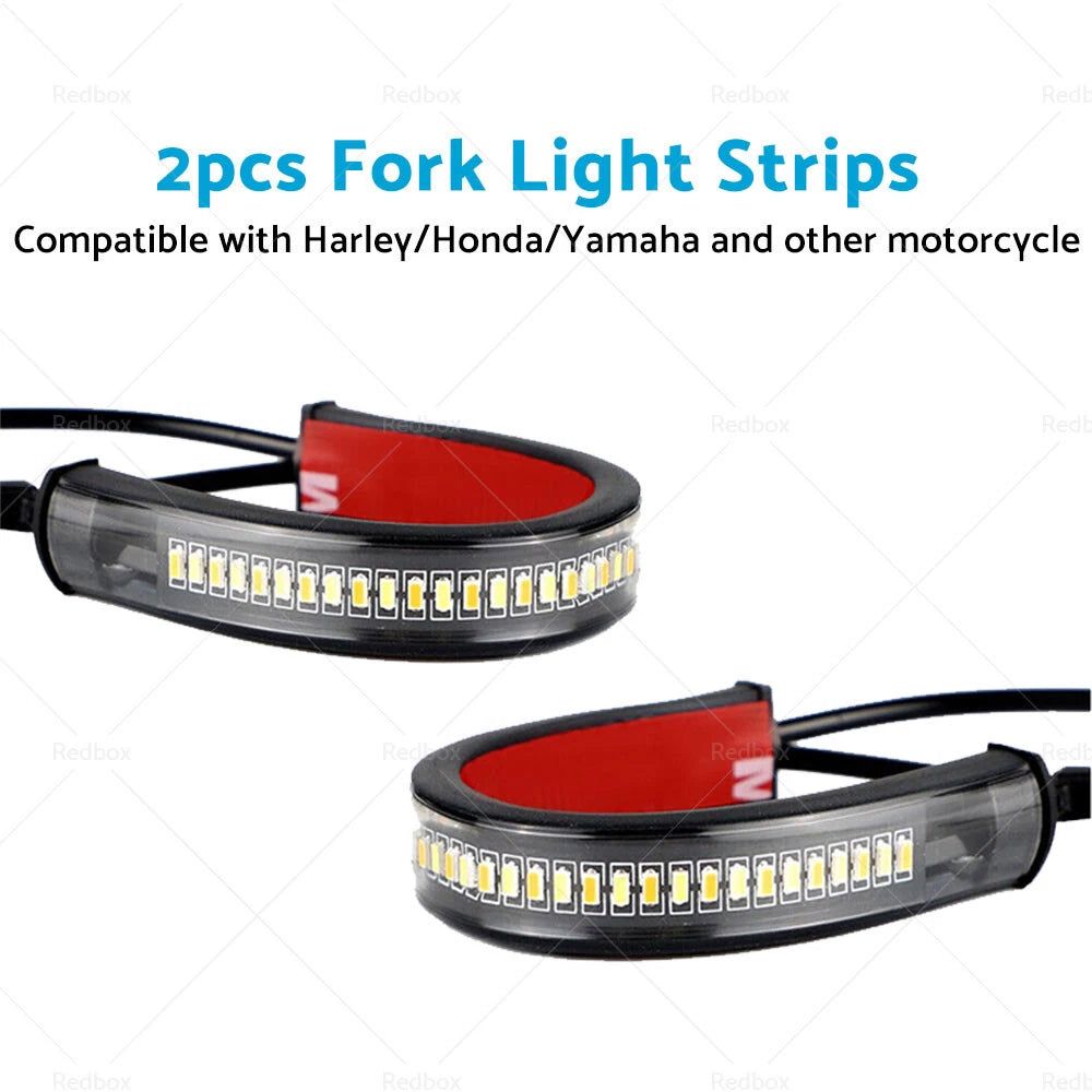 2X LED Motorcycle Fork Turn Signal Indicator Blinker for Universal 12V
