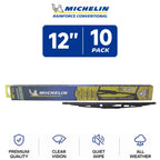 Set of 10 Michelin RainForce Wiper Blades 12" for All Vehicles