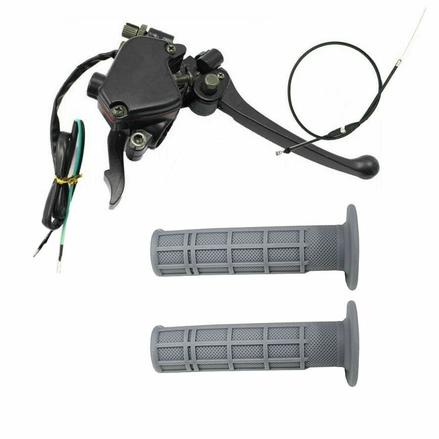 Thumb Accelerator Brake Lever & Cable & Grips for ATV Quad 50cc-125cc